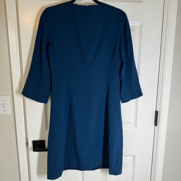 Women's Blue Slit Sleeves V-neckline Sample Trina Turk Dress M Size NWOT - Picture 7 of 9